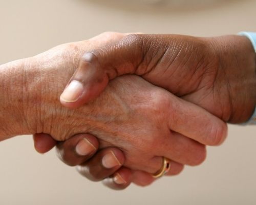 shaking hands greetings